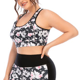 Camiseta sin mangas para entrenamiento de talla grande con estampado floral